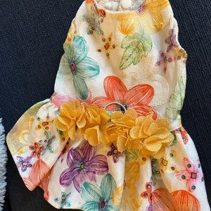 Xs flower dog dress